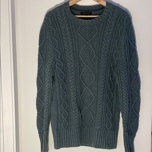 Men's Cable Knit Sweater - Green